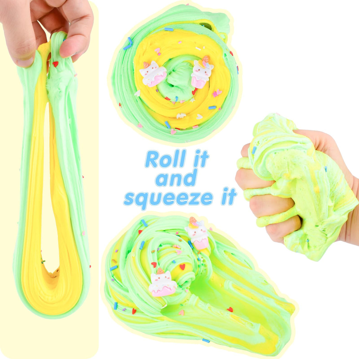6 Pack Butter Slime Kit, with Unicorn Slime Add Ins, Soft Non-Sticky, Butter Slime Party Favor for Girls & Boys, Classroom Rewards, Stress Relief Toy, Birthday Gifts for Kids MERMAIDSLIME