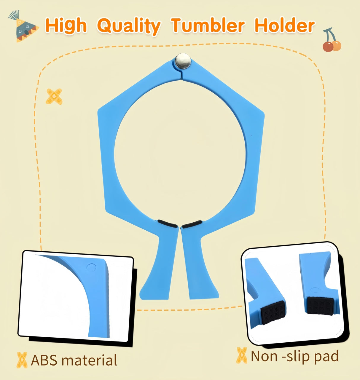 2PCS Tumbler Holder Tumbler Clamp for Sublimation,Pinch Tumbler Clamp Perfect,Tumbler Clamp Sublimation Tools for 20 Oz Cups Skinny Straight Tumblers(Blue&Pink)-SATONBEYI SATONBEYI