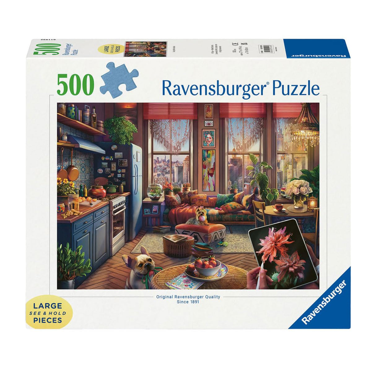 Ravensburger Cozy Boho Studio Puzzle - Large Format 500 Piece Jigsaw | Vibrant, Glare-Free Imagery | Perfect Interlocking Fit | Ideal for Adults and Kids Ravensburger
