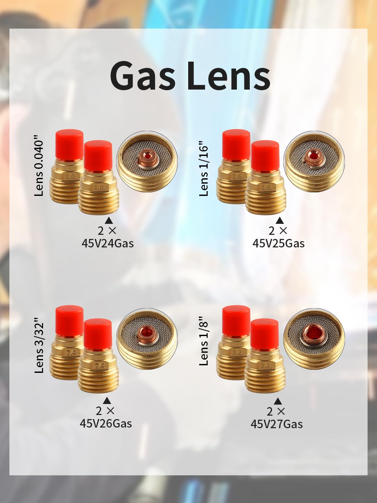 Alffun 58 PCS TIG Welding Torch Kit 040"~1/8" Gas Lens Setup WP-9/20/25 Alffun