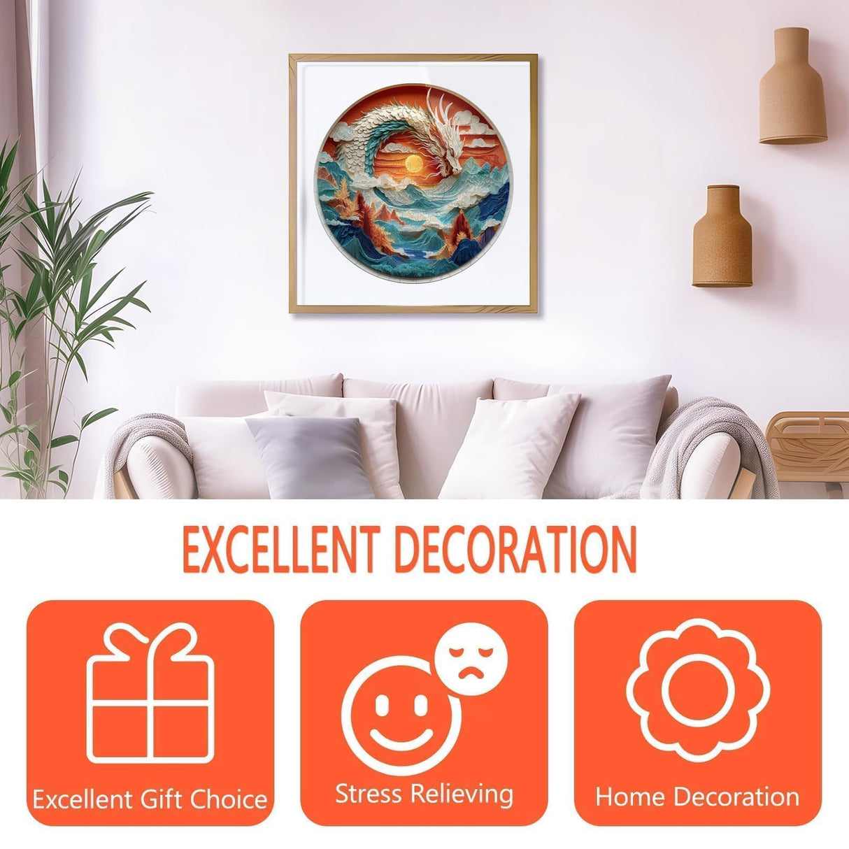 Wooden Puzzles for Adults - Flat Puzzle with 3D Visual Effect Dragon Puzzle, Unique Shape 100 Pieces Wooden Jigsaw Puzzles, Paper Sculpture Modern Art Puzzle, Good Gift Idea for Family(S-8.5 * 8.5in) Pijesaksa