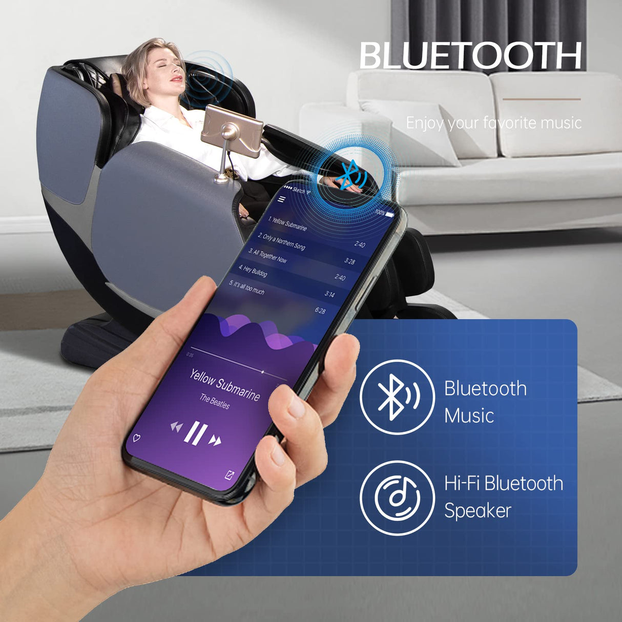 Real Relax Massage Chair, Full Body Zero Gravity Massage Chair with Dual-core S Track LCD Remote Bluetooth Heating, Favor-04 ADV Real Relax