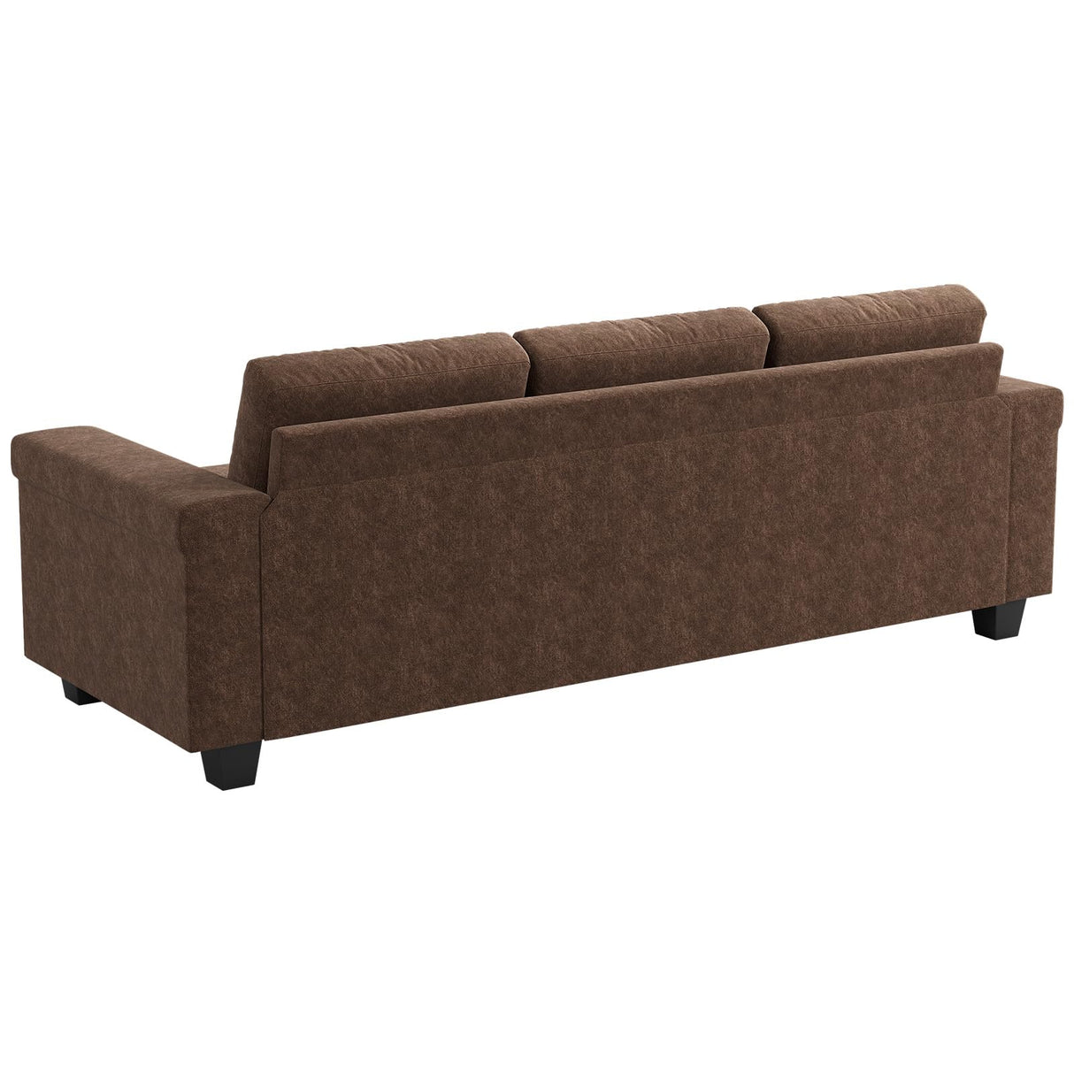 COPIAE 3 Seater Sofa Couch with Deep Seat, 90" Modern Upholstered Sofa with Armrests, Easy Installation, Comfy Couches for Living Room, Apartment,Dark Brown COPIAE