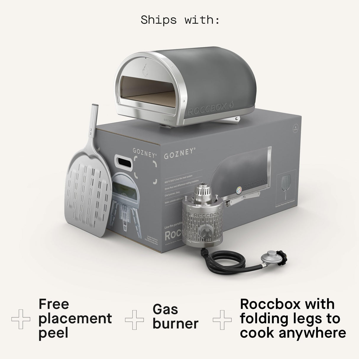 Gozney Roccbox Outdoor Pizza Oven, Grey, Portable, Gas & Wood Fired, Restaurant-Grade Gozney