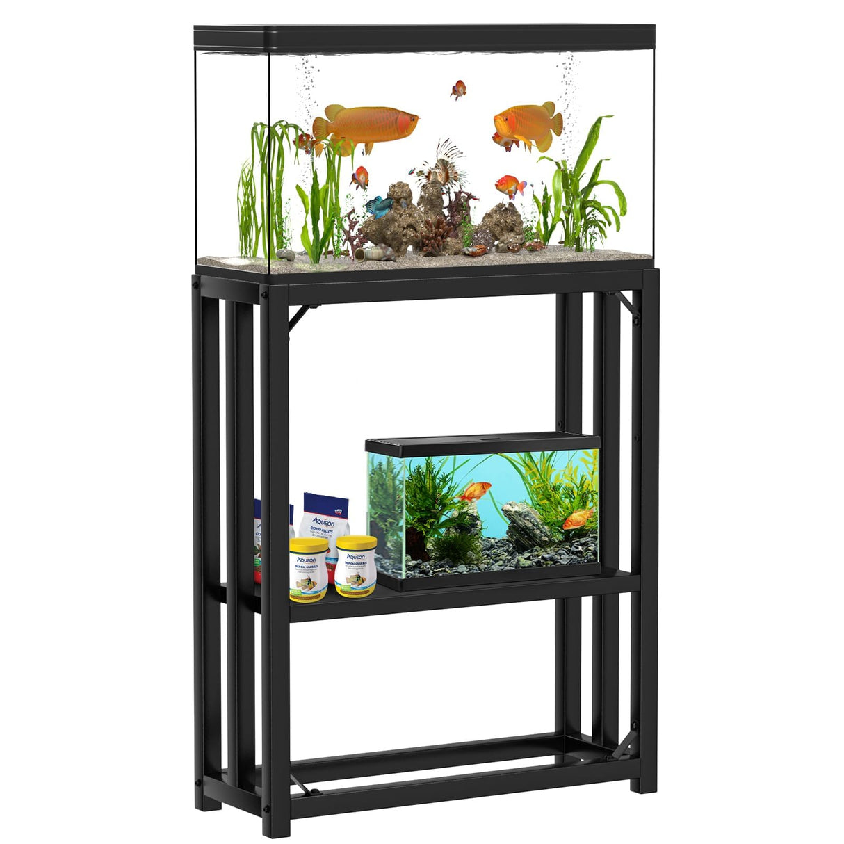 ZSLTLDU 10 Gallon Fish Tank Stand, Aquarium Stand, 24.8" L x 9.25" W Reptile Tank Stand, Metal Adjustable Tank Stand for 10 Fish Tank for Home Office, 660LBS Capacity ZSLTLDU