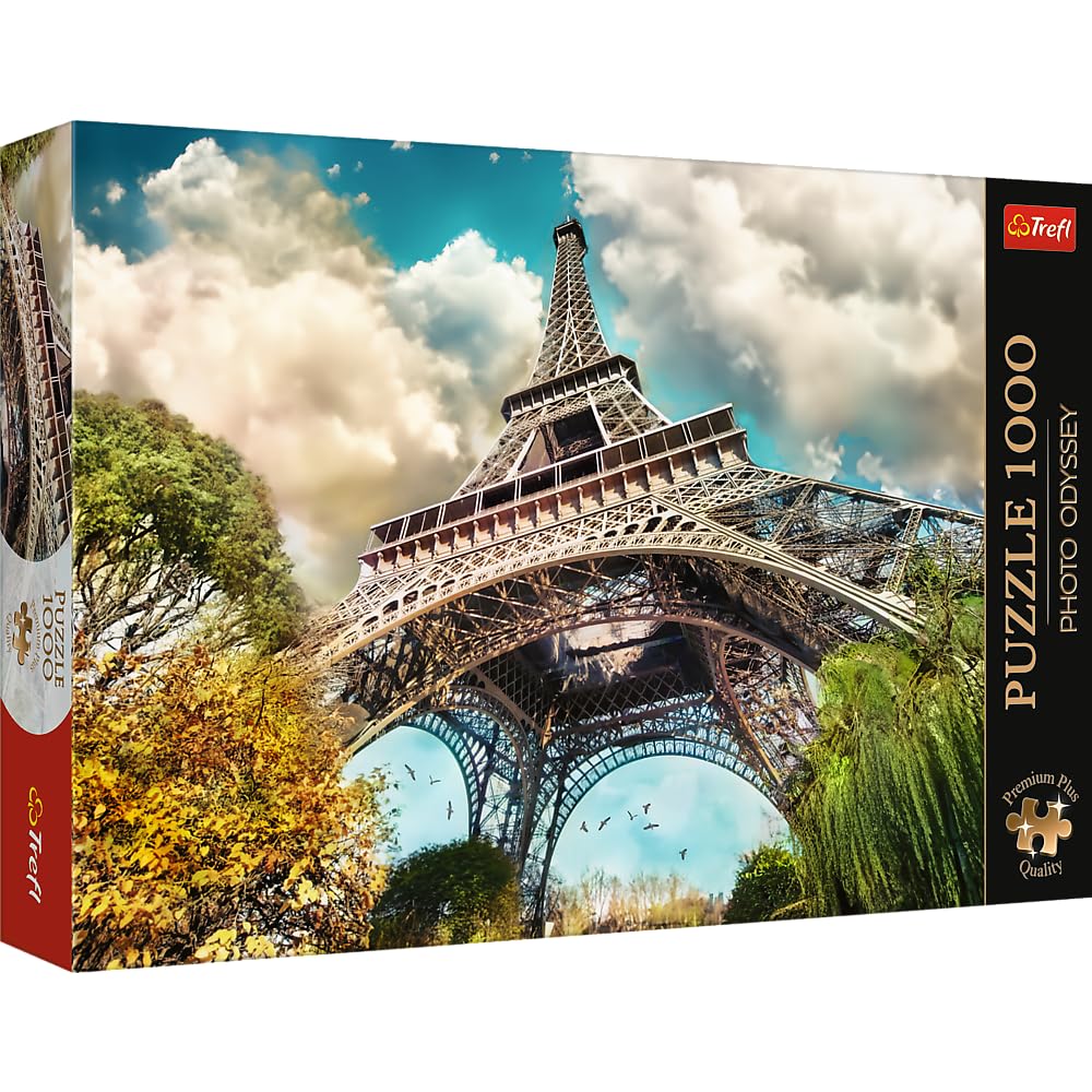 Trefl Eiffel Tower in Paris, France 1000 Jigsaw Puzzle Premium Plus Photo Odyssey 27"x 19" Unique Photographic Series, Perfect Matching of Elements, for Adults and Children from 12 Years Old Trefl