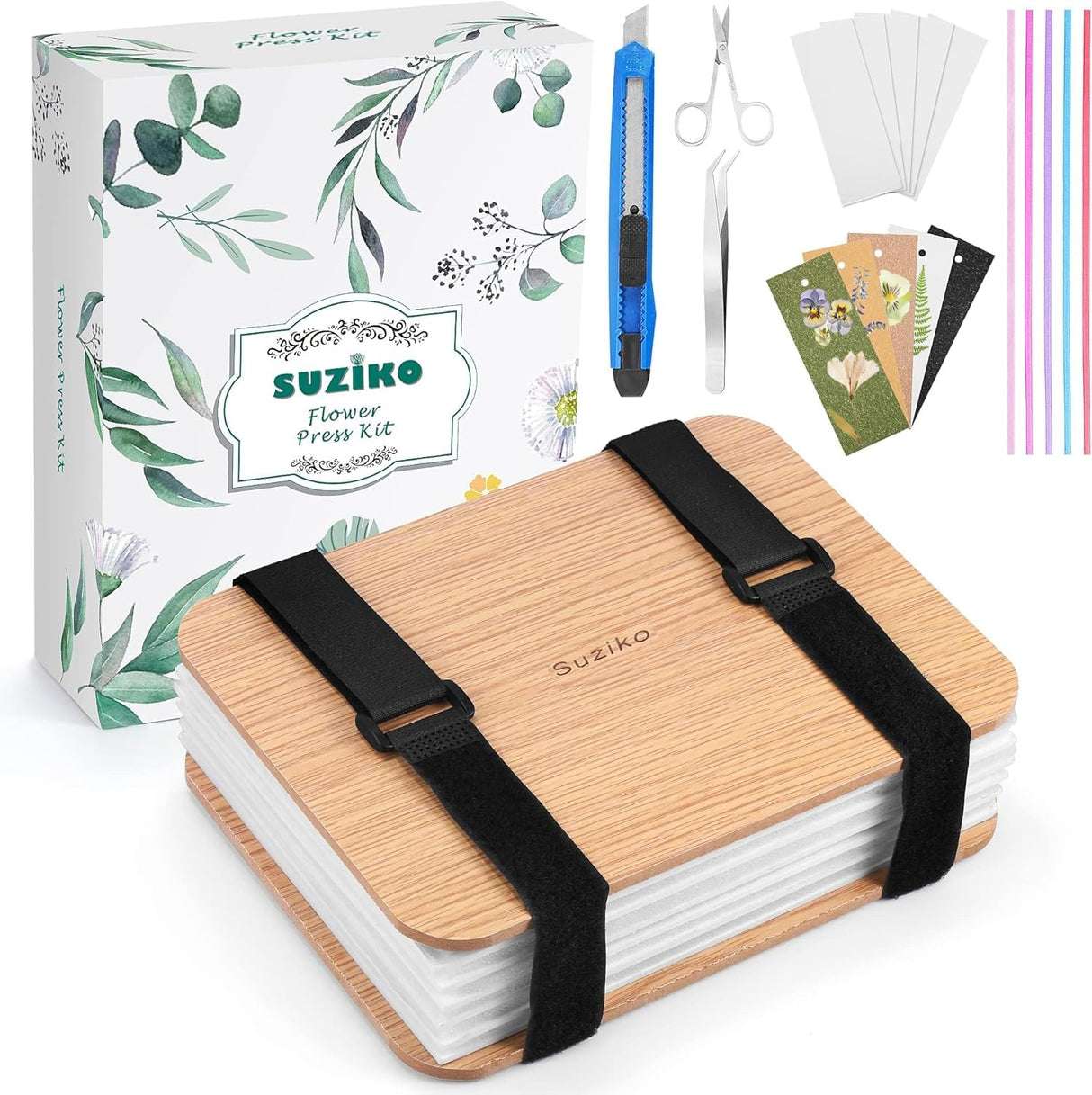 Suziko Professional Flower Press Kit 6 Layers 6.3 x 8.3 inch , Flower Pressing Kit for Adults Kids, Great Gift for Daughter Suziko