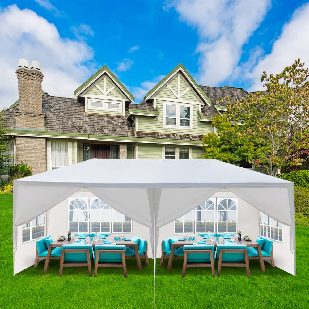 Generic Party Tent 10x20', Outdoor Heavy Duty Wedding Canopy Tent Large Camping Gazebo with 6 Removable Sidewalls for Backyard Parties Gazebo Shelter Pavilion Birthday BBQ Camping, RXUSLP003 Generic