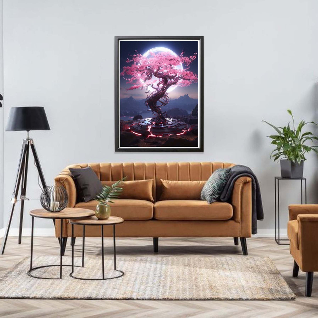 LOMSIOY Diamond Art Painting Kits Tree for Adults Paint with Diamond Art Cherry Blossom, Round Full Drill Crystal Rhinestone Crafts Gem Arts for Home Wall Decor 12x16 inch 2 LOMSIOY