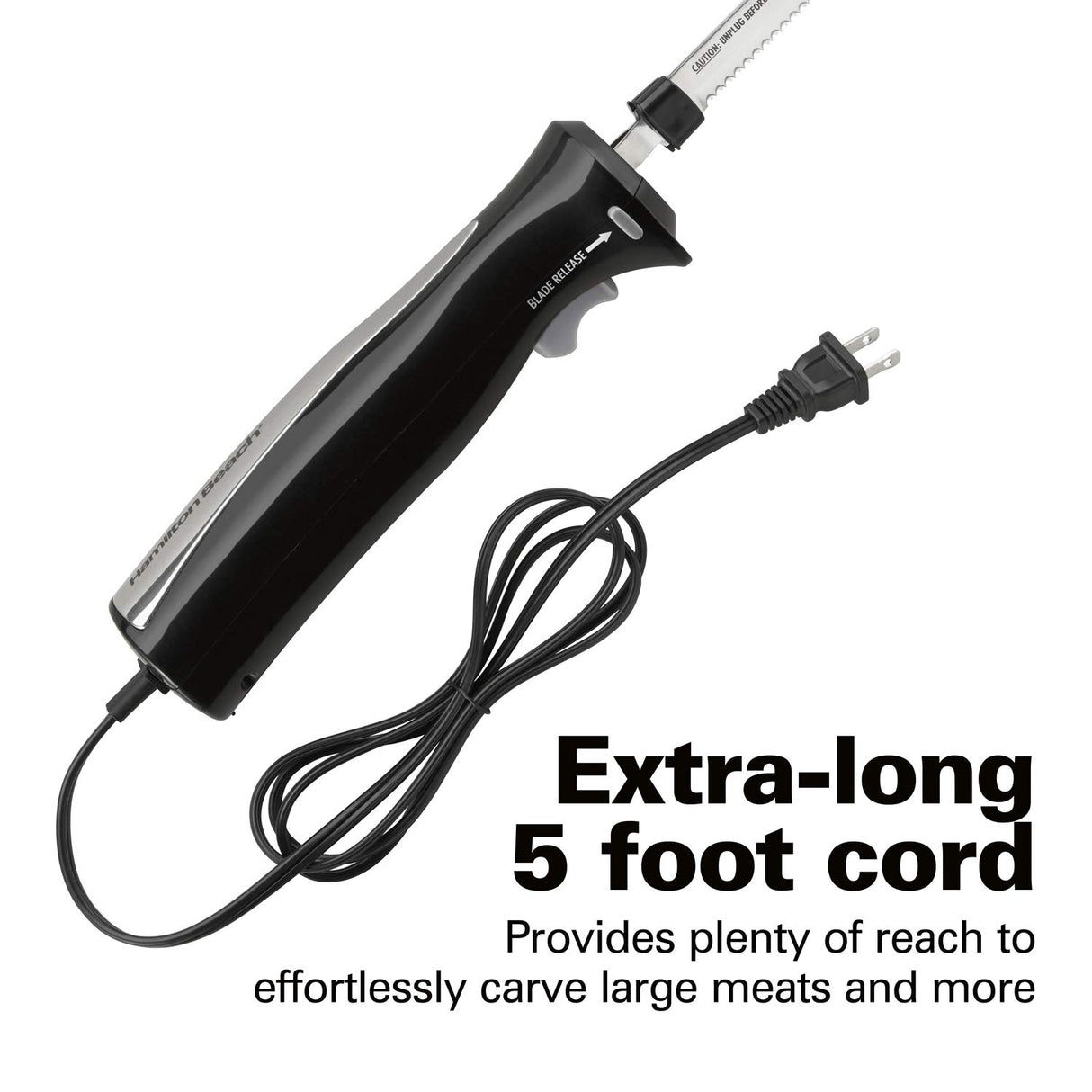 Hamilton Beach Set Electric Carving Knife for Meats, Poultry, Bread, Crafting Foam and More, Storage Case and Serving Fork Included, Black (74277) Hamilton Beach