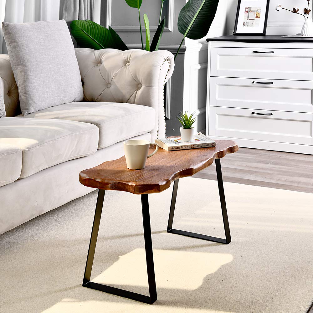 WELLAND Wood Entryway Bench with Metal Legs, Mid-Century Modern Bench for Living Room, Indoor, Porch, Farmhouse WELLAND