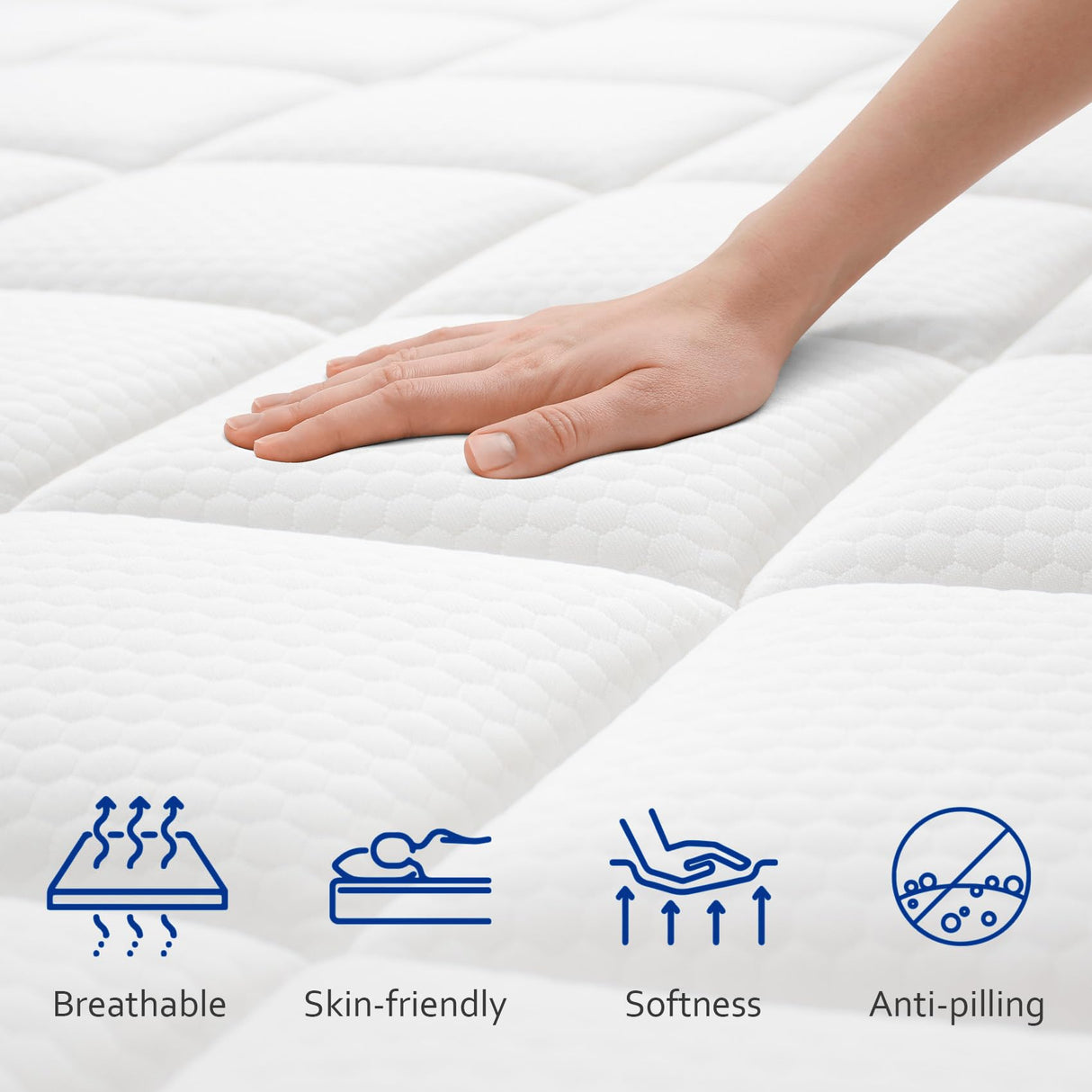 Mubulily King Mattress,10 Inch Hybrid King Size Mattress in a Box,Mattresses with Memory Foam and Pocket Spring,Non-Fiberglass,Medium Firm,CertiPUR-US,100 Nights Trial Mubulily