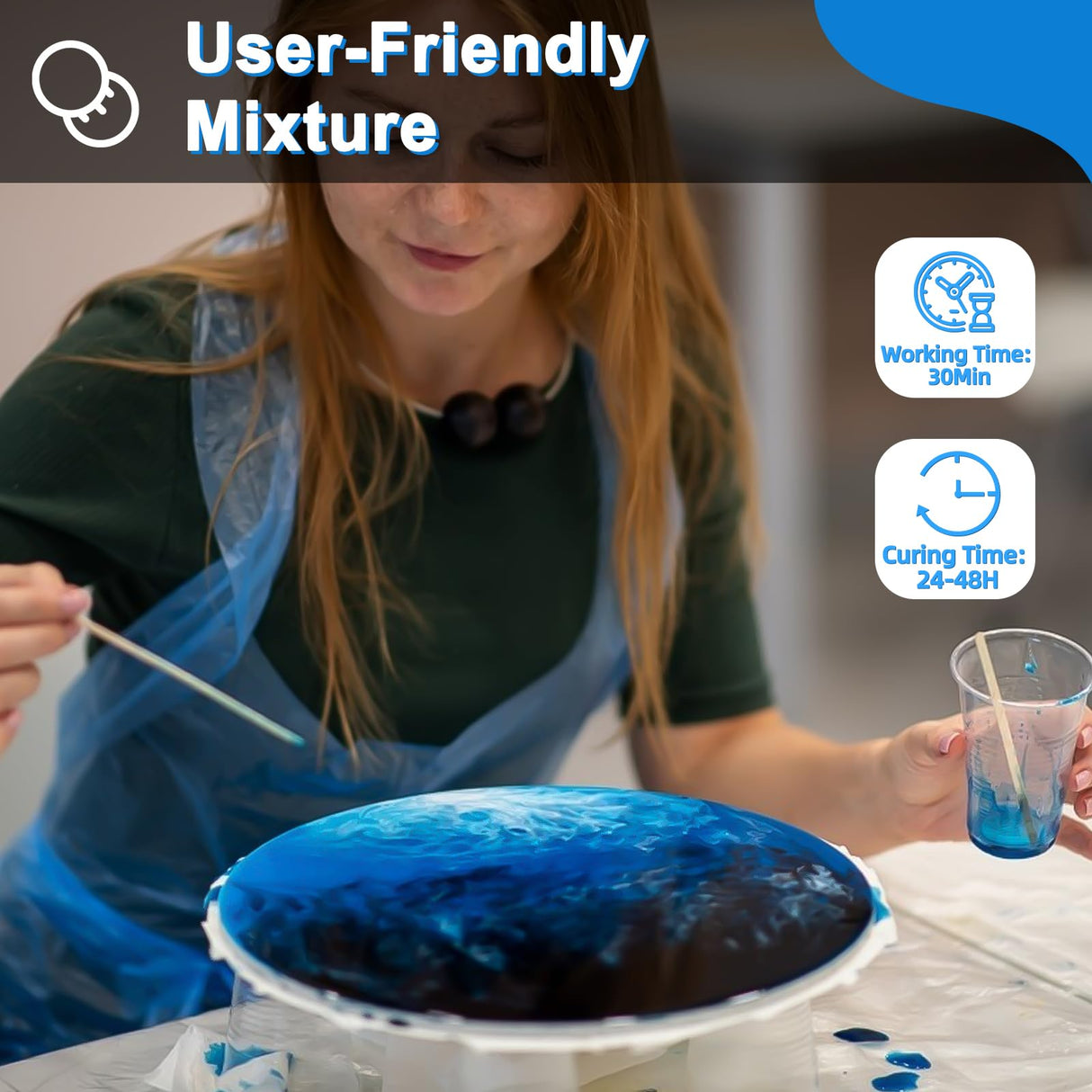 Shabebe Table Top Epoxy Resin 2 Gallon, Super Gloss & Crystal Clear Epoxy Resin Kit with UV Resistant & Self Leveling, Non Toxic Food Safe for River Tables, Live Edge Tables, Bar Tops, Countertops 1:1 Shabebe