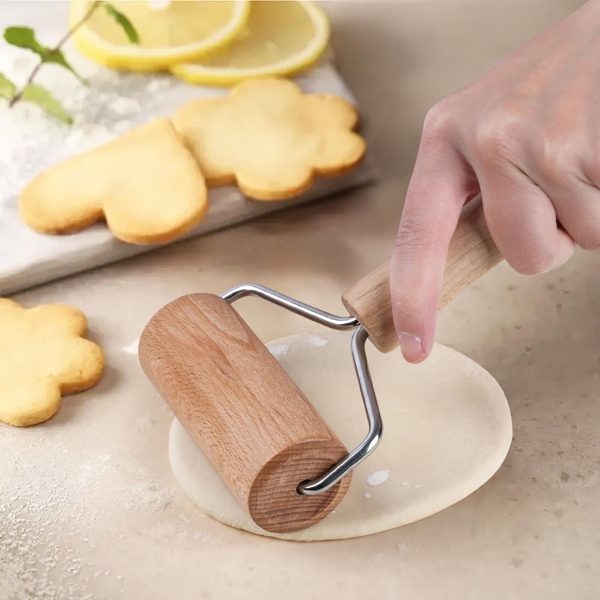 Dmikcav Rolling Pin, Wooden Rolling Pins For Baking, Pizza Dough Roller, Not Easy To Crack, Non-Stick Wood Pastry Roller, Essential Kitchen Utensils. Dmikcav