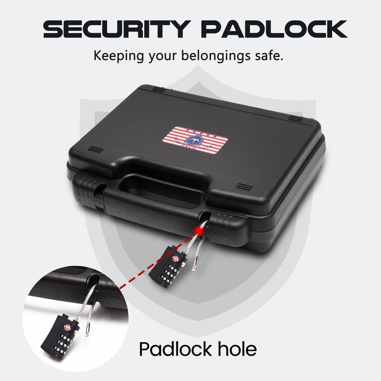 Kinghardcase 9mm Gun Case Lockable, TSA Approved Firearm Travel Case with 1 TSA Lock, Pistol Case Hard Shell, Gun Safe for Handgun, Pistol, Revolver - Shockproof Gun Storage 10.3 x 8.8 x 3 inch Kinghardcase