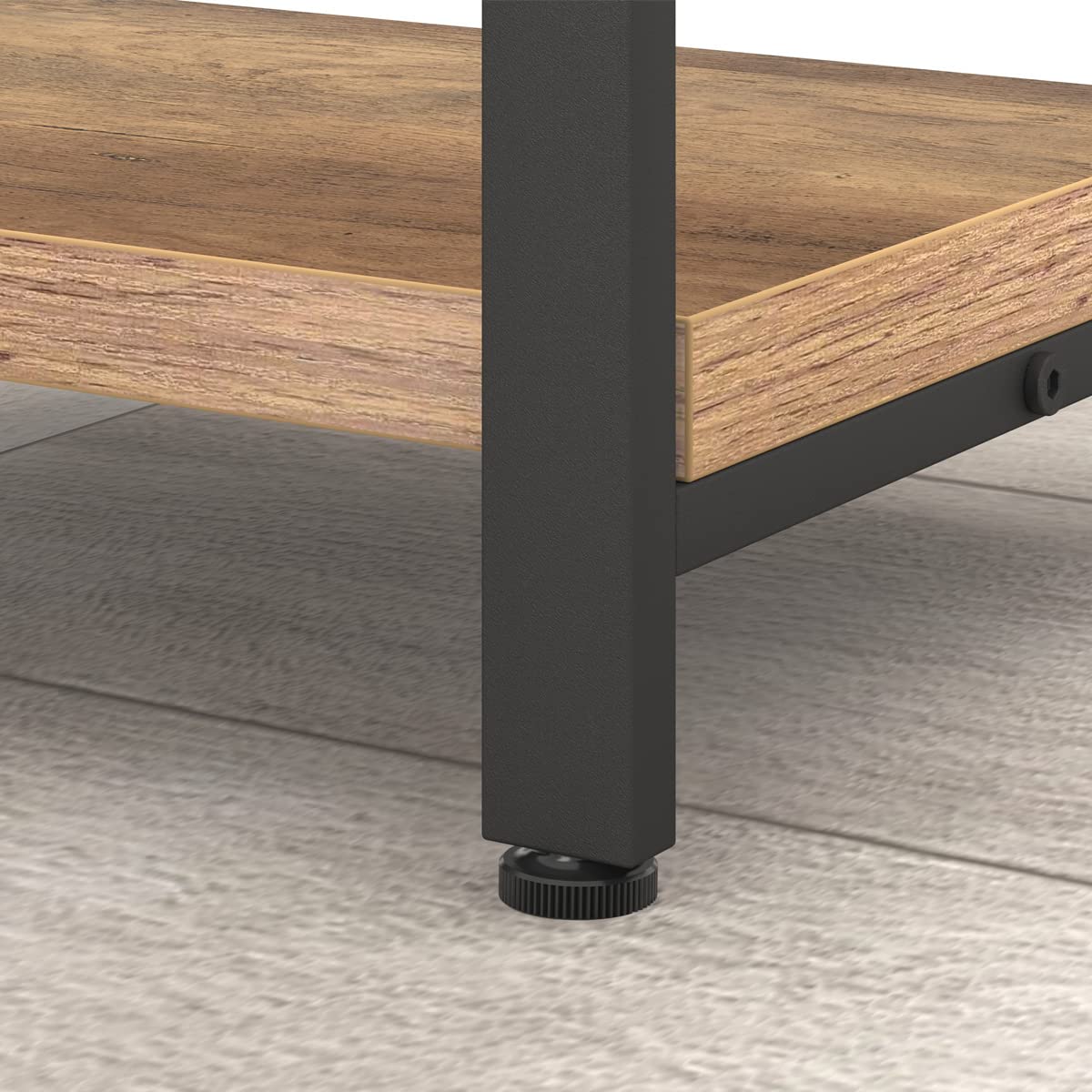 Industrial Rustic Oak 5-Tier Bookshelf Etagere for Home and Office Storage HSH