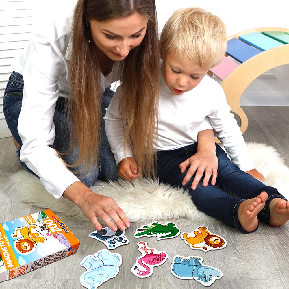 MAGDUM Zoo Magnetic Puzzles for Kids Ages 3-5 - Toddler Puzzle - Travel Toys for Kids Ages 3-5 - Magnetic Travel Games Baby Puzzle Kids Puzzle Toys - Puzzle for Preschooler Magnet Puzzles Games magdum