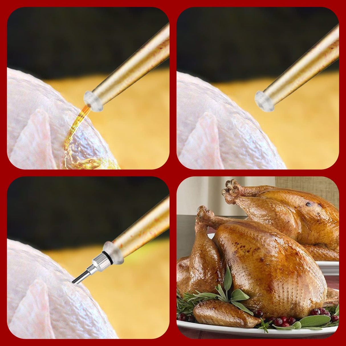 JY COOKMENT Turkey Baster with Barbecue Basting Brush, Baster Syringe for Home Baking and Roaster Turkey, Include Detachable Food Grade Silicone Bulb, Meat Injector Needle and Cleaning Brush JY COOKMENT