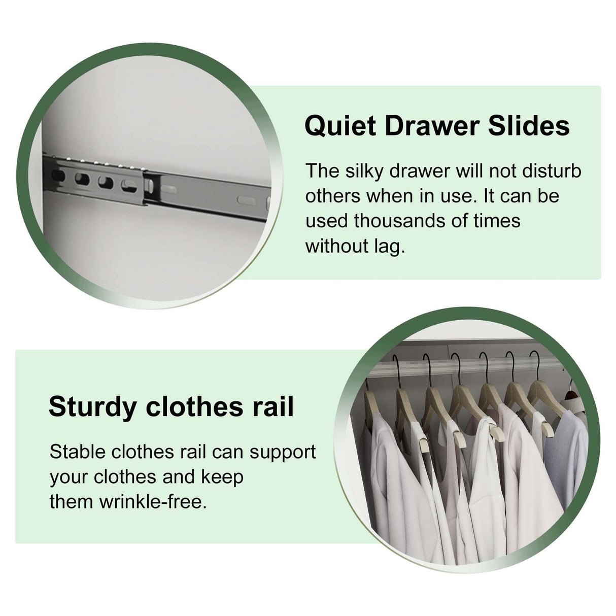 TemkTuek White Wardrobe Closet with Doors, 3 Drawers, Hanging Rods, Metal Handles, Large Capacity, Modern, Freestanding Armoire, Ideal for Bedroom 63.0" W x 20.47" D x 70.87" H (26) TemkTuek