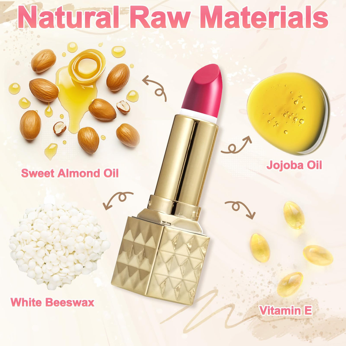 JUYRLE Lipstick Making Kit- 47Pcs DIY Matte Velvet Lipstick Set, Lip Gloss Kit, Make Your Own Lip Stain Kit with Beeswax Long-Lasting Quick-Drying Non-Stick Cup Lip Makeup Gift Kit for Women Beginner JUYRLE