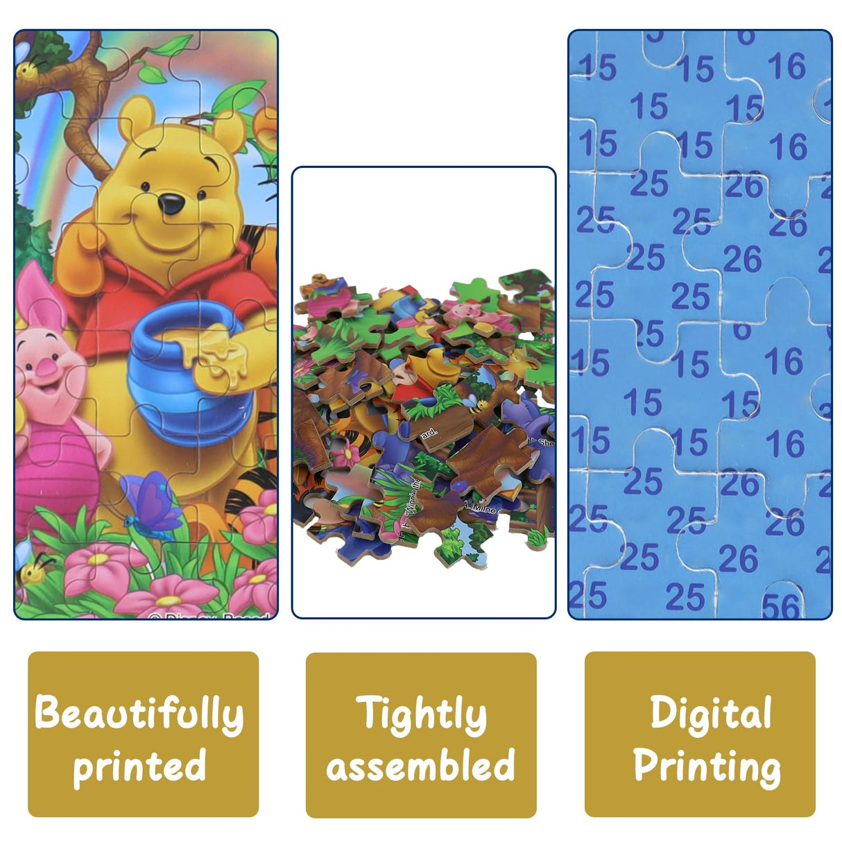 60 Piece Jigsaw Puzzles for Kids Ages 4-8 Winnie The Pooh Puzzle- Family Game Reduced Pressure Toy Gift for Children (2500) DPLEFO