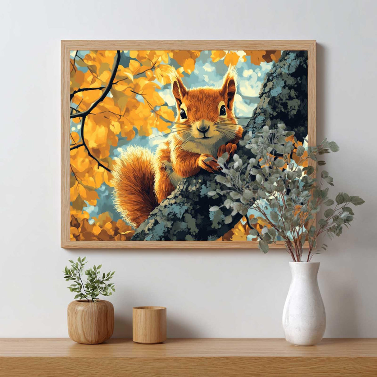 Cawpom Squirrel Paint by Number, Animals Paint by Numbers Kit for Adults, Wildlife Squirrel Wall Art, DIY Acrylic Painting for Beginner Gift, Home Wall Decor(16x20inch, No Frame) Cawpom