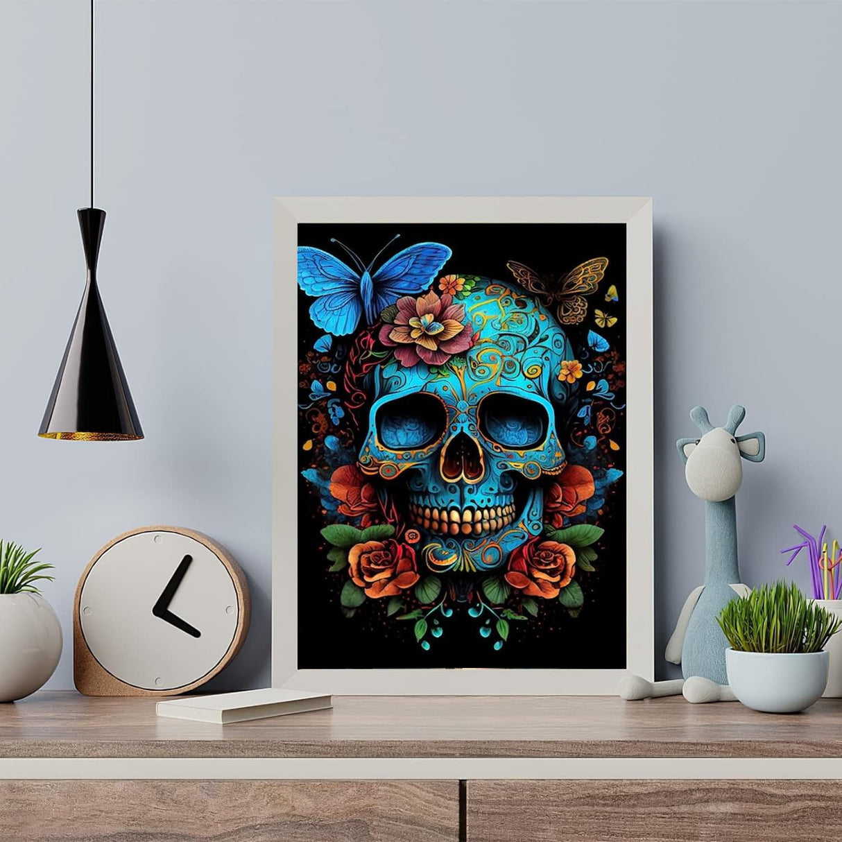 Arttoplus Skull Paint by Numbers Kit for Adults-Butterfly Adult Paint by Number Kits on Canvas,Skeleton Painting by Number Adult for Gift Home Wall Decor(16x20inch) Arttoplus