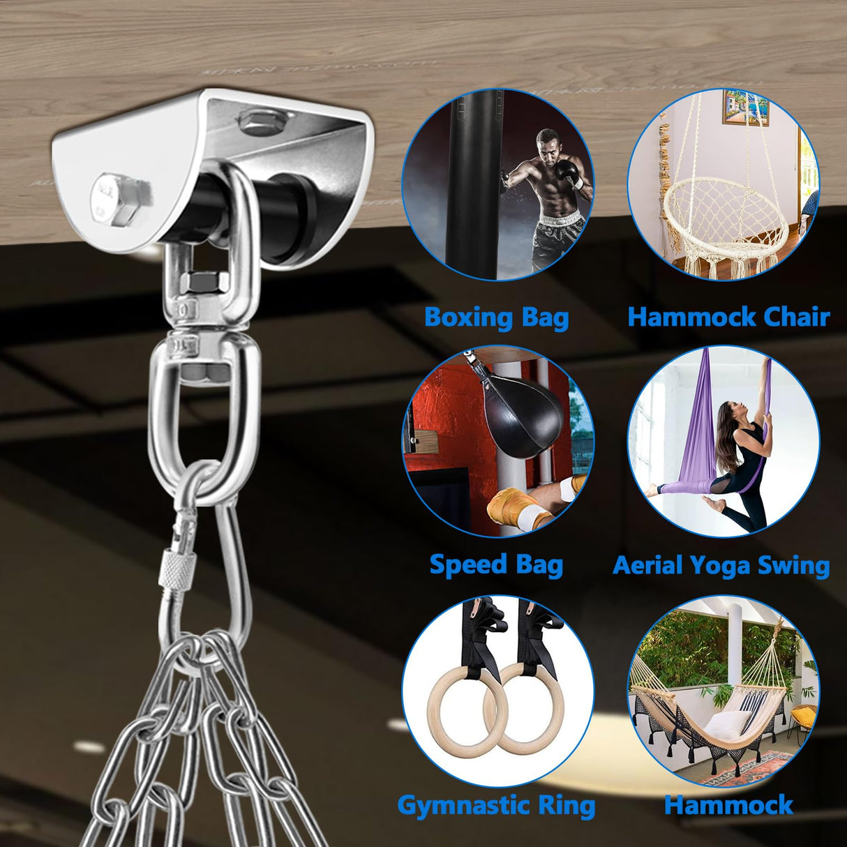 Eapele Heavy Bag Hangers Brackets for Wood Beam 360° Swivel Eapele