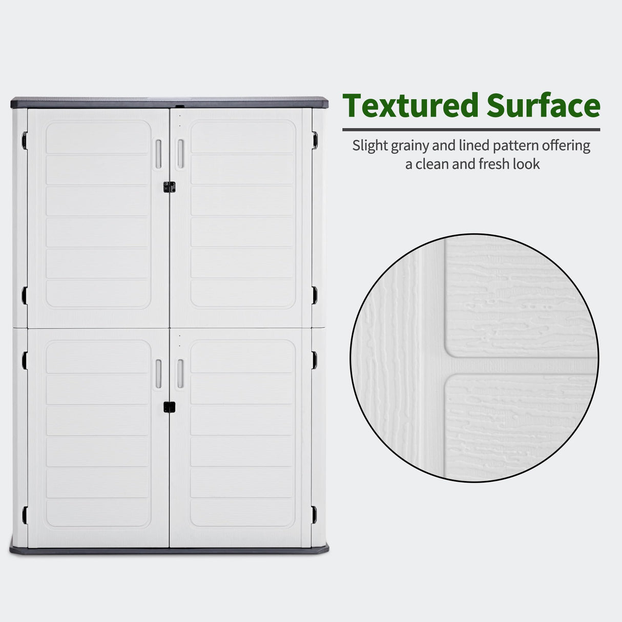 Macrout Plastic Storage Shed 4.3 x 2.5 ft, Waterproof Outdoor Storage Cabinet with Floor, Resin Shed for Garden and Patio (Included Metal Shelves) M MACROUT