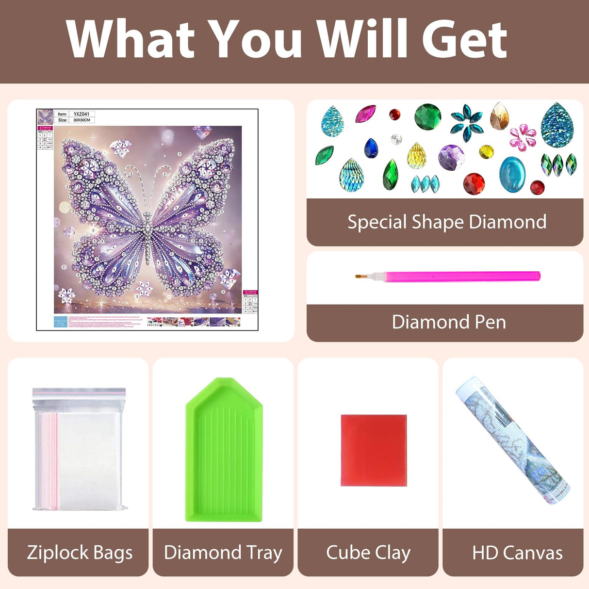 Aestalrcus Butterfly Diamond Art Kits for Adults, Butterfly Special Shape Diamond Painting Kits for Adults, DIY Gem Art Crystal Rhinestones for Gift Home Wall Decor 12x12 Inch Aestalrcus