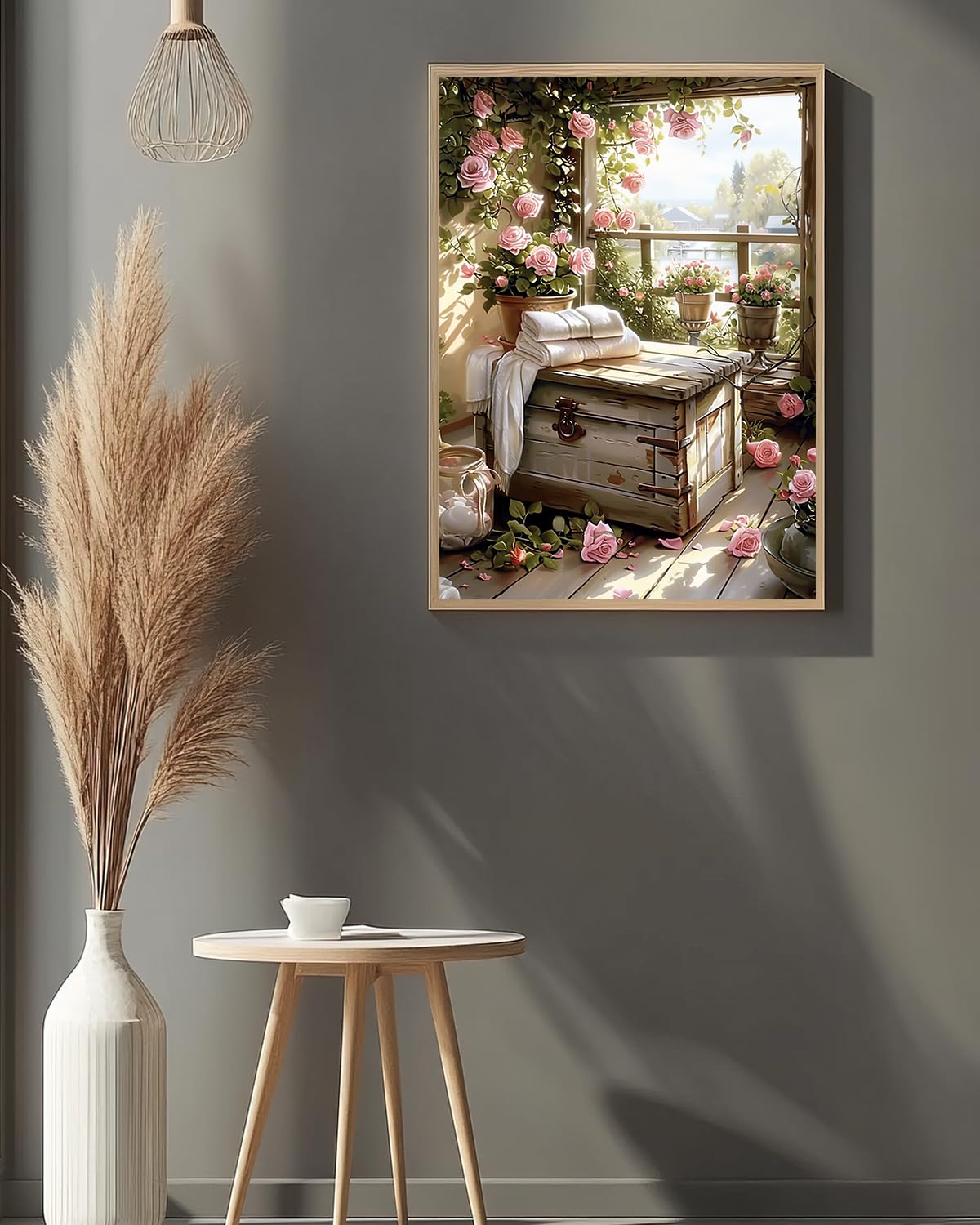 Rose Diamond Art Kits for Adults, Flowers Easy Crafts 5D Diamond Painting Dot Kit for Adult Beginners, Plant Flower DIY Round Dots Full Drill Diamonds Paintings Arts for Home Wall Decor Gifts 12X16 In Luckyrichrui