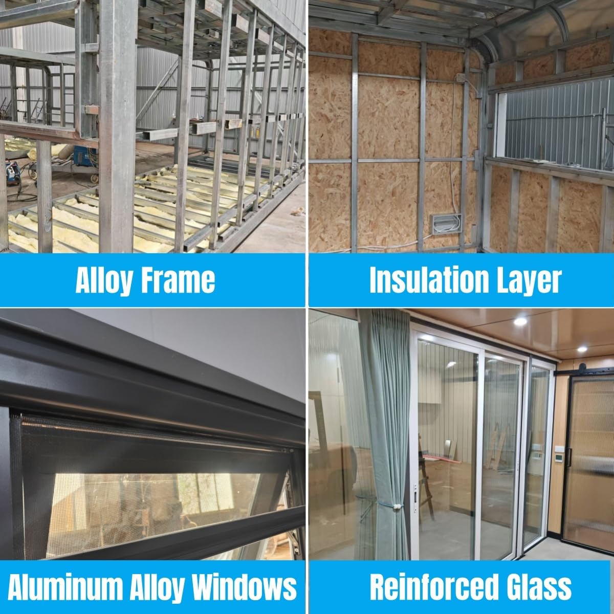 20FT PrefabTiny House, Container House, Modular Prefabricated Mobile House, Expandable Tiny Home with Bedroom, Kitchen, Bathroom, Suitable for Office and Living, Support Personalized Customization Generic