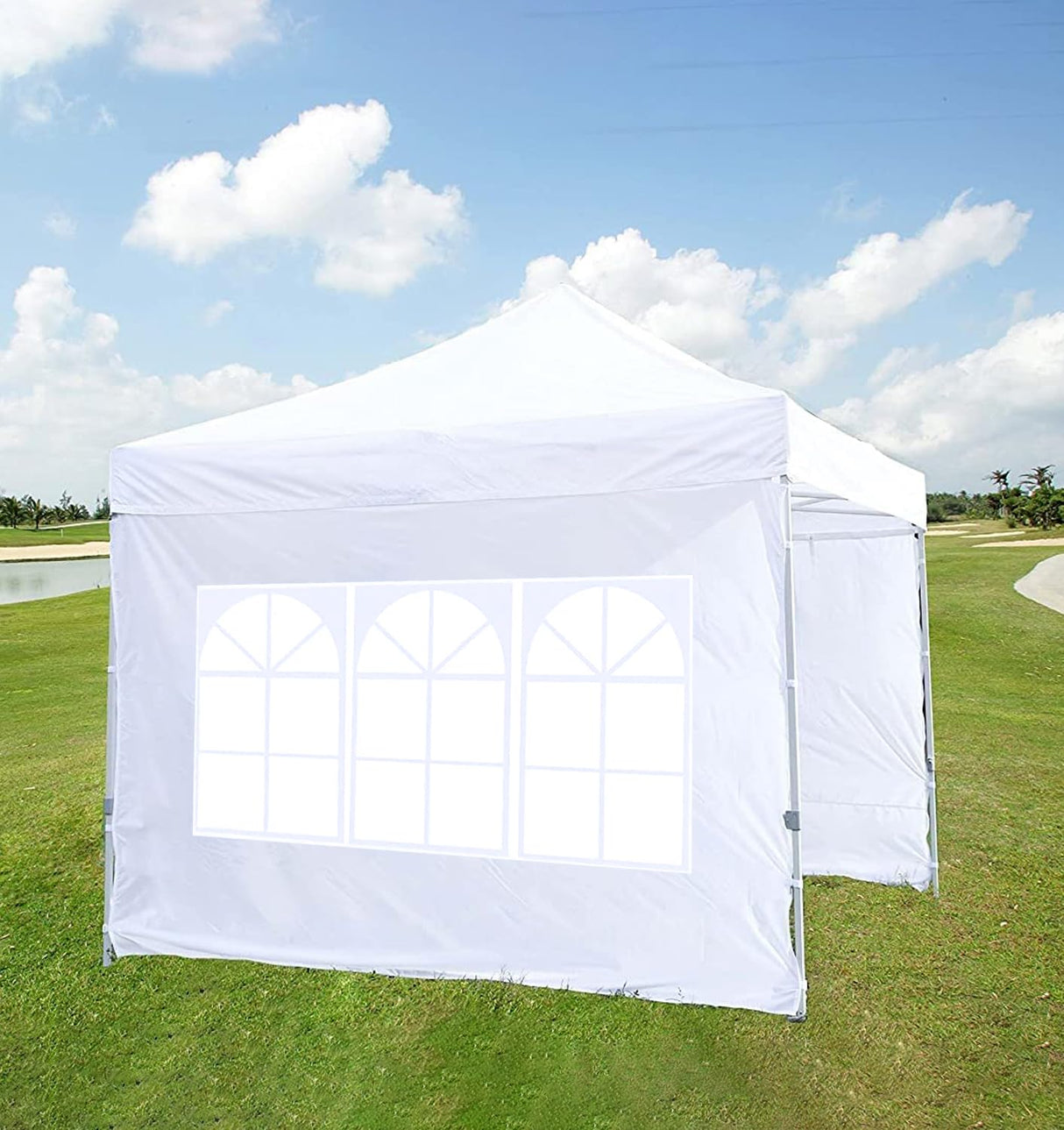 SCOCANOPY SideWall with Window for 10x10 Canopy Frame, 2 Pcs Sunwalls Only,White SCOCANOPY