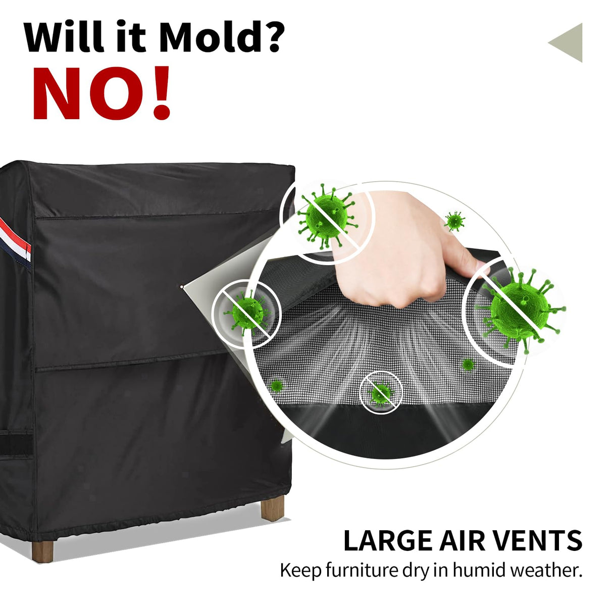 KylinLucky Patio Furniture Covers Waterproof for Chairs, Lawn Outdoor Chair Covers Fits up to 32 W x 37 D x36 H inches 2 Pack Black KylinLucky