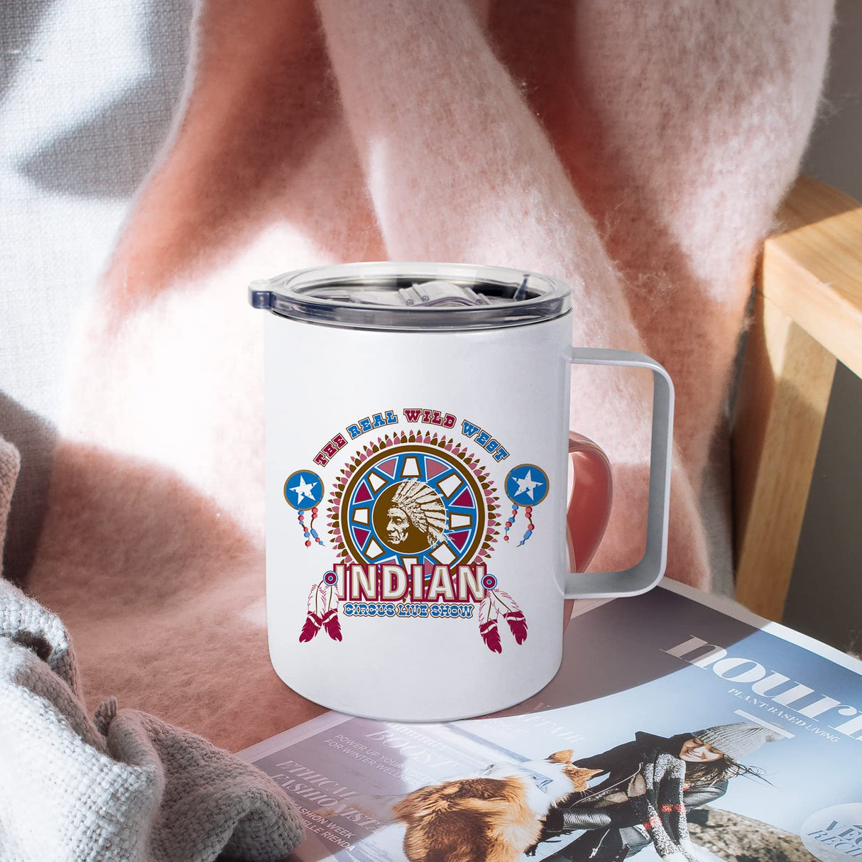 MAIKESUB 4 Pcs Sublimation Mugs Blank Stainless Steel Coffee Tumbler Double Wall Sublimation Blanks Coffee Mugs with Handle and Sliding Lid 12 oz Double Wall Vacuum Insulated for Travel Mug MAIKESUB