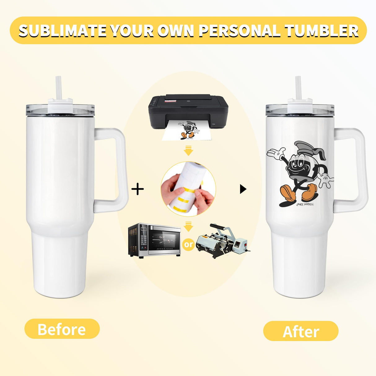 FECBK 40 oz Sublimation Tumbler with Handle and Straw Keeps Cold for 34 Hours 2 Pack Stainless Steel Double Wall Vacuum Insulated Travel Mug Cup Tumblers Bulk Sublimation Blank White FECBK