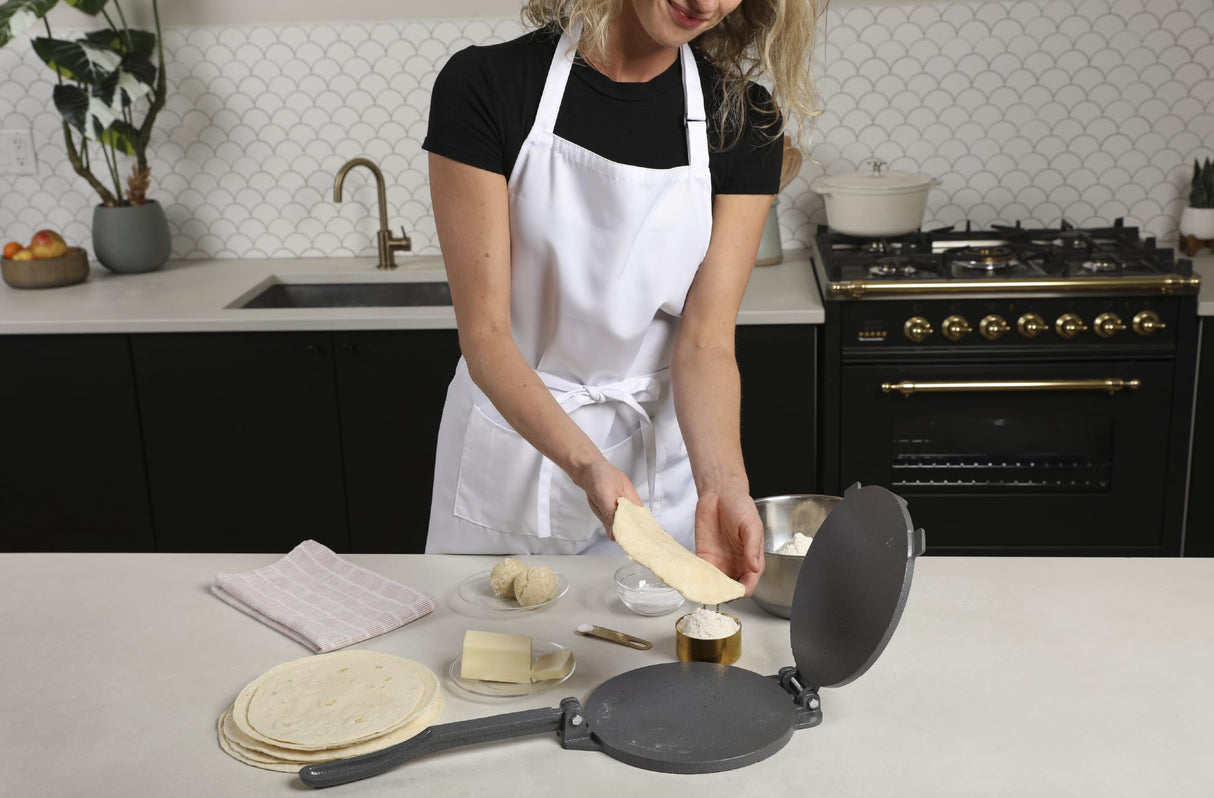 ALPHA LIVING 50520A 8 Inch Quesadilla Heavy Duty Empanada Press – Cast Iron Tortilla Maker for Kitchen, Home Use ALPHA LIVING