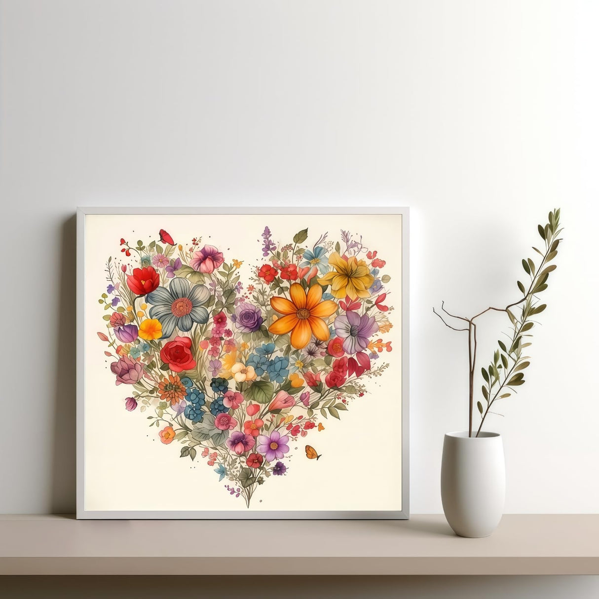 BYGFHLYW 5D Diamond Painting Kits for Adults, Heart Flower Diamond Art Kits for Adults Beginner, DIY Full Drill Diamond Dot Gem Painting for Home Wall Decor 13.78x13.78inch BYGFHLYW