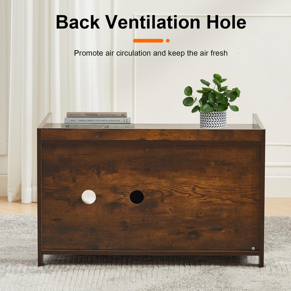 CHARMELEON Cat Litter Box Enclosure,Hidden Litter Box Furniture Cabinet with Scratch Pad & Sensor Light,Wooden Pet House Side End Table for Living Room,Bedroom,31.5" Lx19.69 Wx19.69 H(Rustic Brown) CHARMELEON