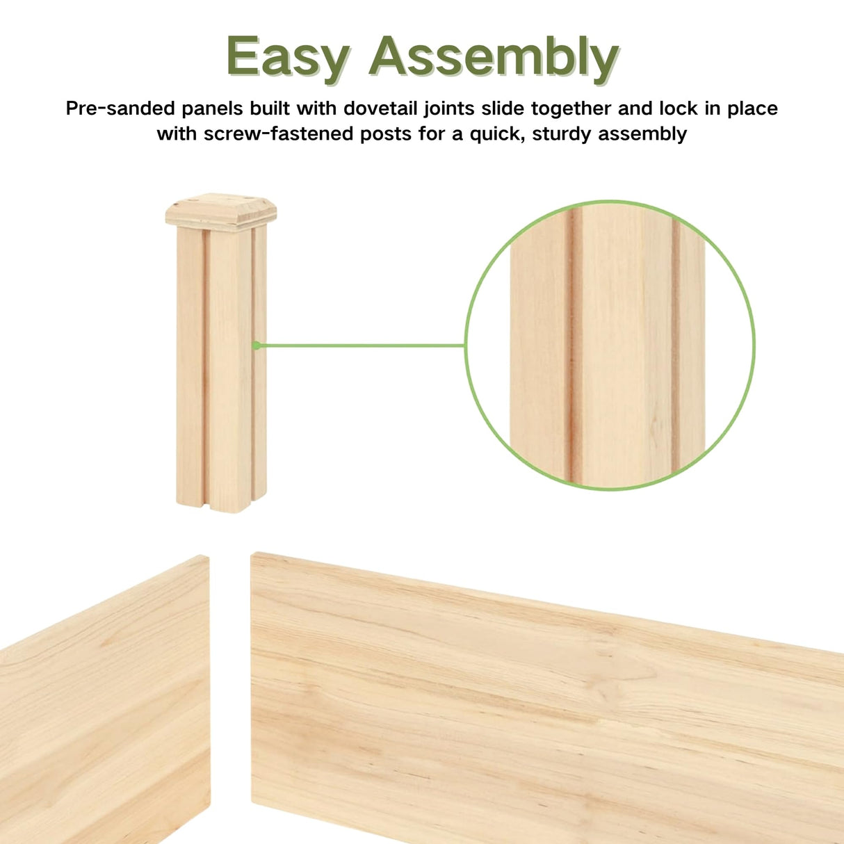 ZSYWODFO 4x2ft Outdoor Wooden Raised Garden Bed Planter for Vegetables, Garden, Lawn, Patio,48"(L) x 24"(W) x 9"(H) Raised Garden Bed;Planter Box-Natural Wood ZSYWODFO
