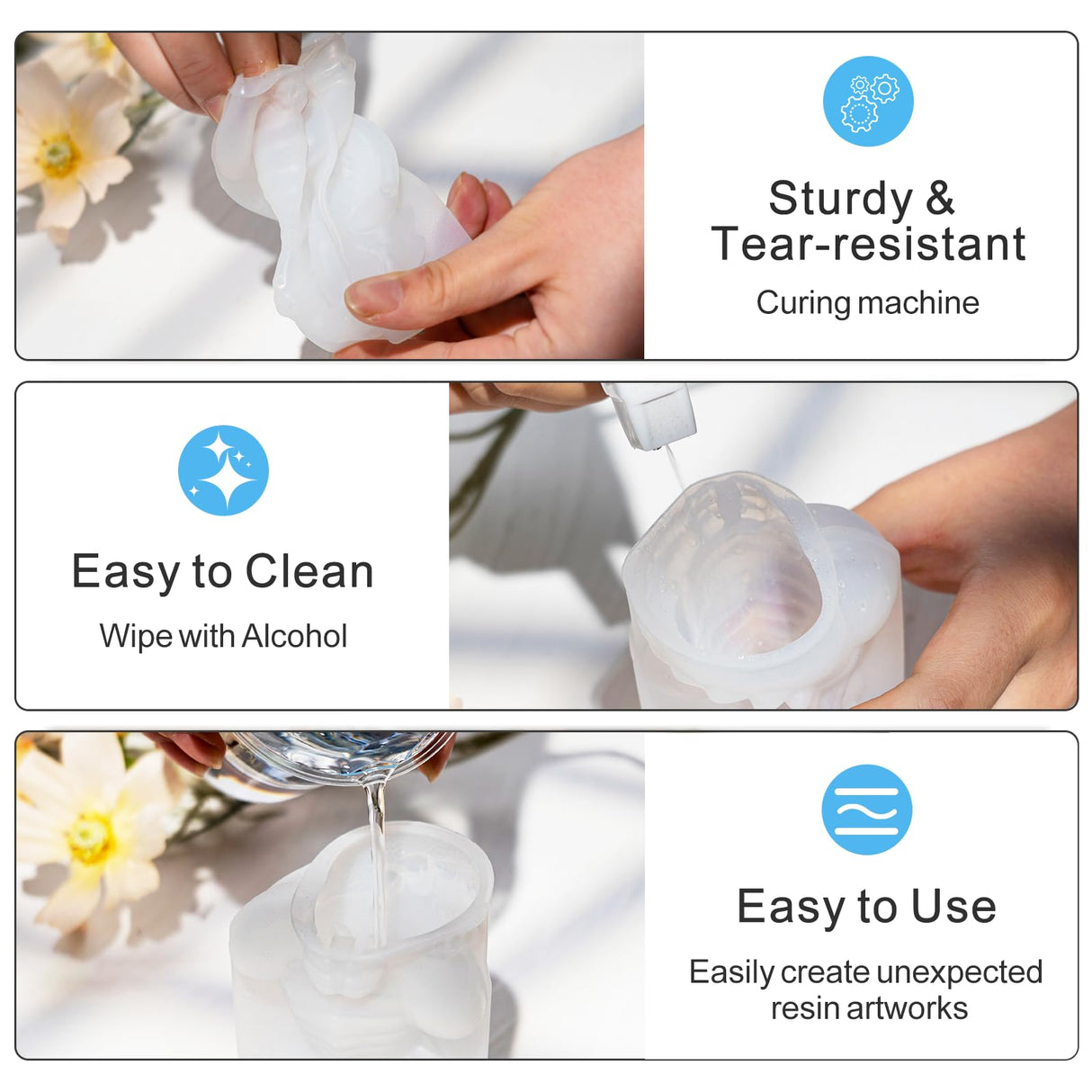 LET'S RESIN Dragon Resin Molds, Hear, Speak, See No Evil 3 Pcs Dragon Epoxy Resin Molds, Lively 3D Animal Silicone Molds for Epoxy Resin, Art Craft, Gift LET'S RESIN