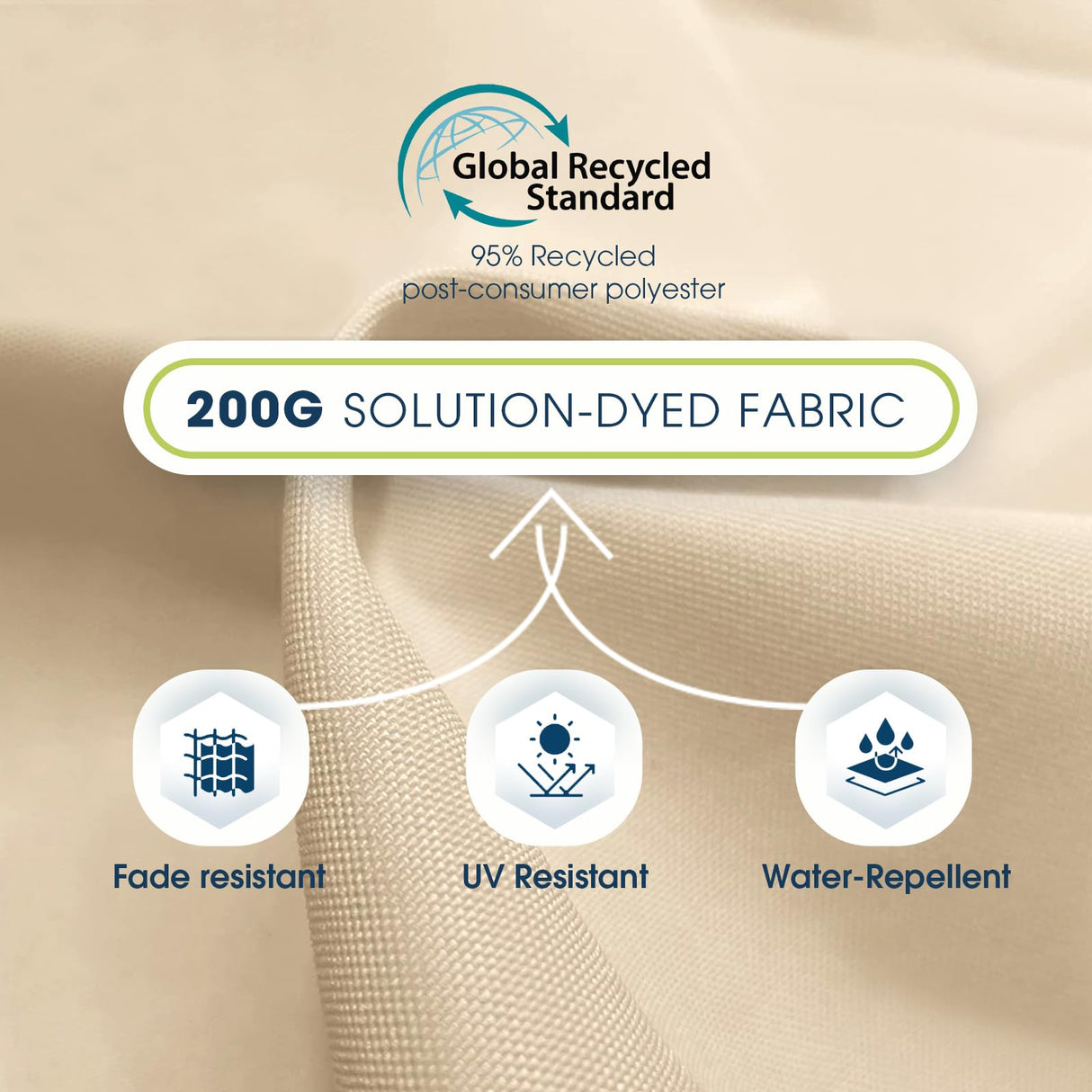 wikiwiki 10ft Patio Umbrellas Offset Outdoor Cantilever Hanging Umbrella w/Infinite Tilt, Fade Resistant Waterproof Recycled Fabric Canopy for Yard, Garden & Deck, Beige wikiwiki