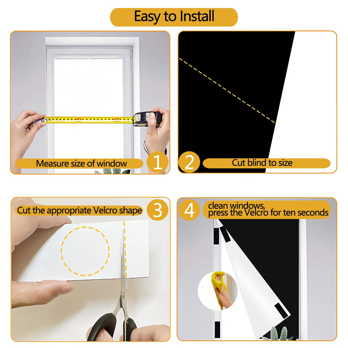 Portable Blackout Curtains - (39" x 57") 100% Windows Blackout Curtains for Bedroom, Temporary Shades & Blinds for Window, Home, Baby Room, Dorm Room, Rv, Office, Nursery, Travel Auzoe