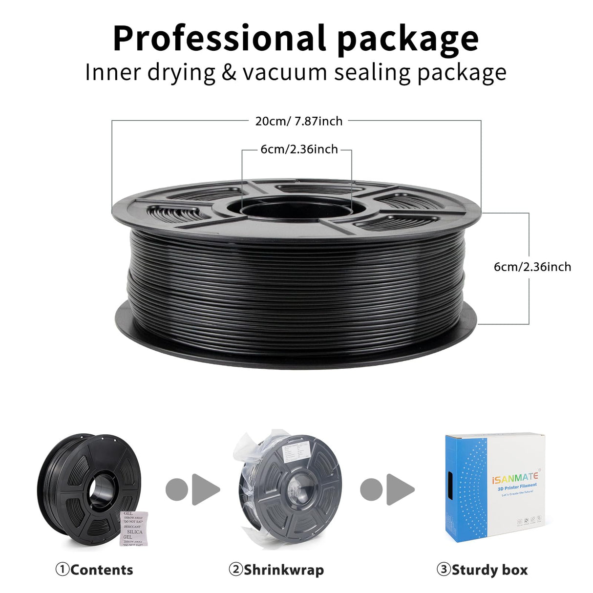 iSANMATE ASA Filament 1.75mm Black 1KG, UV & Weather Resistant 3D Printer Filament Perfect for Outdoor Functional Parts, Dimensional Accuracy +/- 0.02mm, 1kg Spool (2.2lbs) iSANMATE
