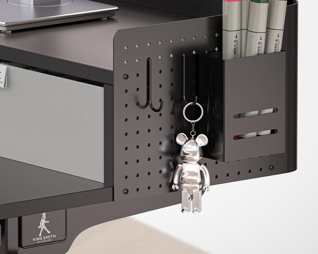 WALKINGDESK 55x24 Inches Electric Standing Desk with 2 Drawers, Height Adjustable Stand up Desk for Home Office, Ergonomic Sit to Stand Desk with Storage Shelf, DIY Board, Hooks, Black WALKINGDESK