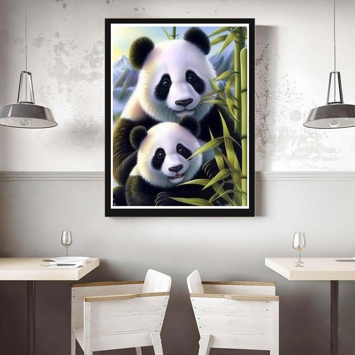 VAIIEYO 5D Diamond Art Kits for Adults Panda, Diamond Painting Animal, Paint by Numbers Full Drill Round Rhinestone Craft Canvas for Home Wall Decor Gift 12x16 inch-8 VAIIEYO