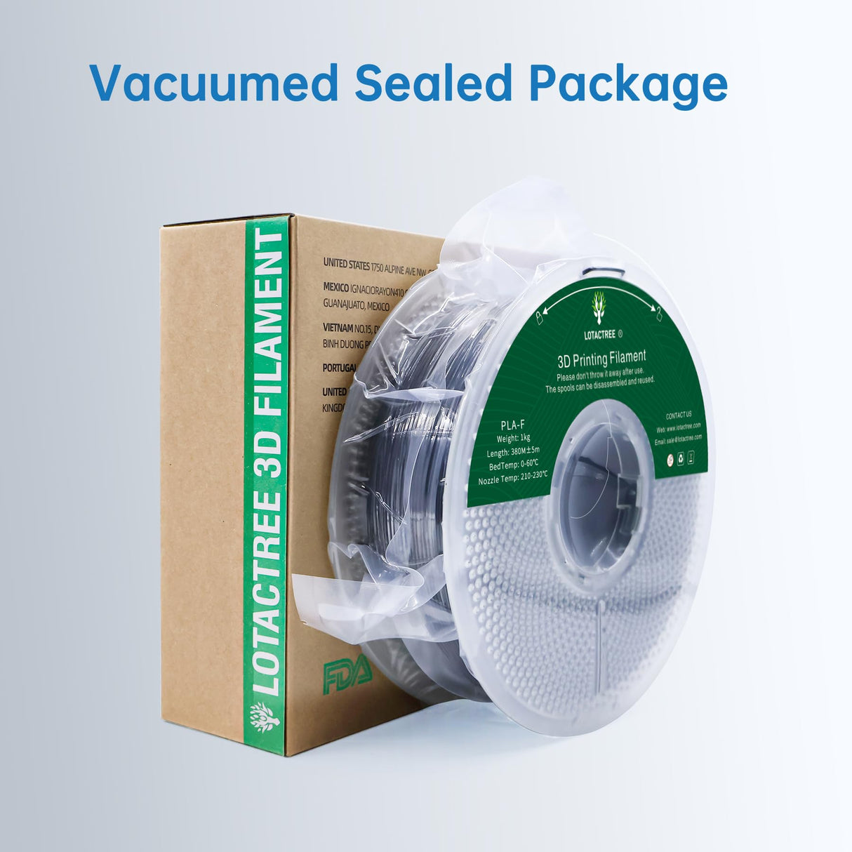 PLA Plus (PLA-F) 3D Printer Filament 1.75mm ±0.02mm - 1KG(2.2LBS) Black - High Strength & Enhanced Layer Adhesion - Precision Spooling for FDM 3D Printers Lotactree