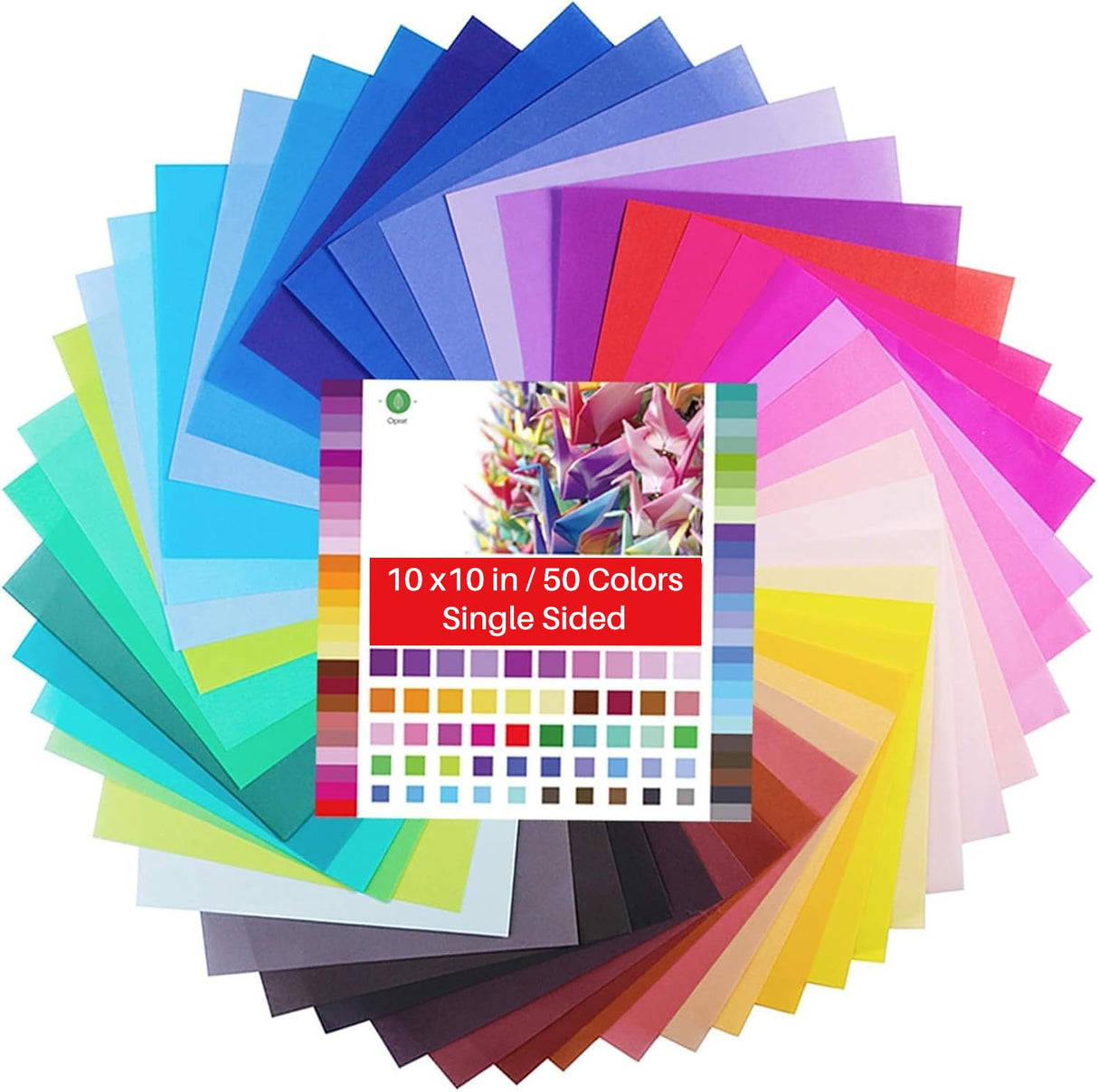 Opret Origami Paper Large, 100 Sheets 9.8x9.8 inch 25x25 cm Origami Paper 50 Vivid Colors Single Sided for Arts and Crafts Projects Opret
