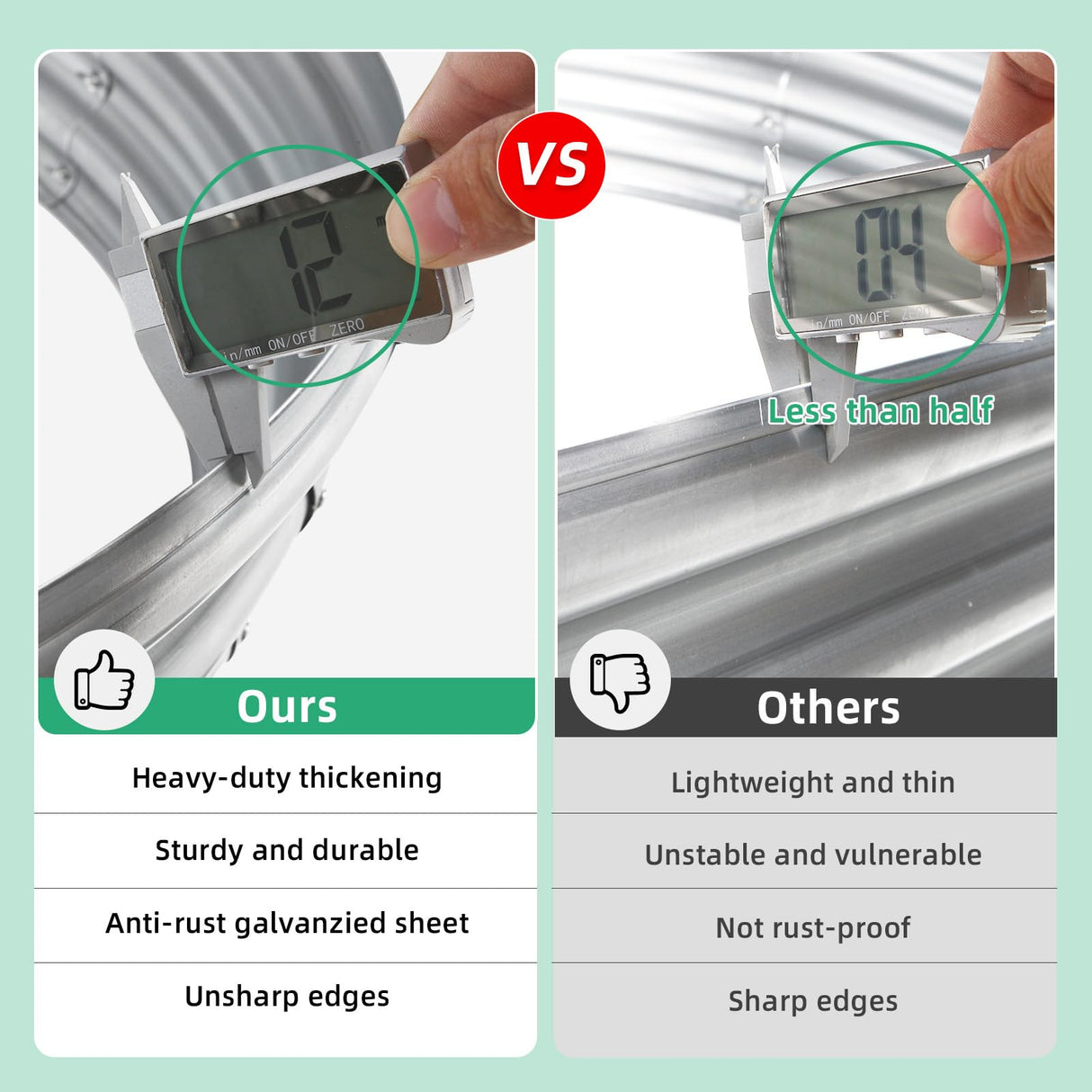 Gartist 6x3x1ft Thickening Galvanized Raised Garden Bed, Planter Box for Outdoor, Oval Larger Space Garden Bed Planter for Herbs, Vegetables, Fruits Gartist