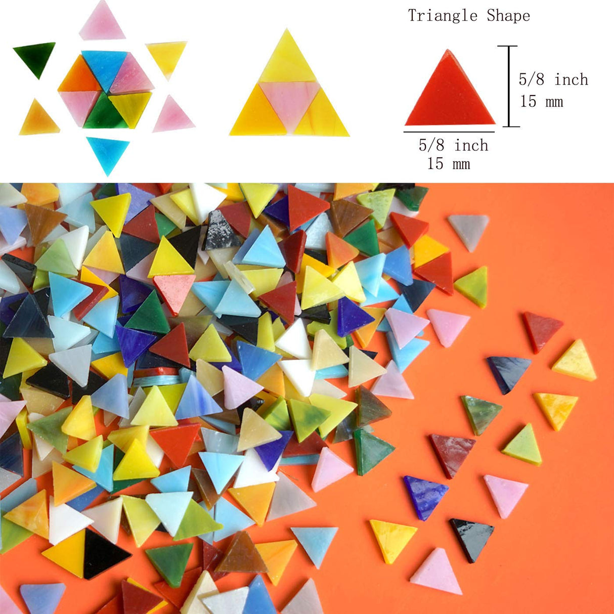 Lanyani 1050 Pieces Mixed Shapes Glass Mosaic Tiles for Crafts, Colorful Stained Glass Pieces for Mosaic Projects Lanyani